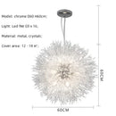GobekUsa Dandelion Gold/Chrome Chandelier with Crystals, G9 Pendant Lights for Elegant Lighting