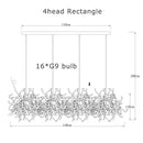 Dandelion gold & silver chrome leaf led chandelier dining room light by Decorbites