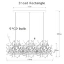 Dandelion gold & silver chrome leaf led chandelier dining room light by Decorbites