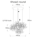 Dandelion gold & silver chrome leaf led chandelier dining room light by Decorbites