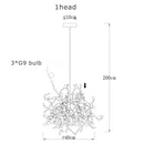 Dandelion gold & silver chrome leaf led chandelier dining room light by Decorbites