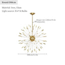 GobekUsa Dandelion Golden Ball Chandelier - Nordic Postmodern Bedroom Dining Room Decor