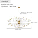 GobekUsa Dandelion Golden Ball Chandelier - Nordic Postmodern Bedroom Dining Room Decor