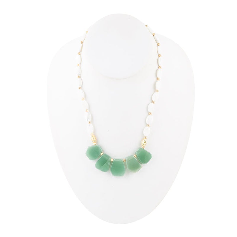 Dani Aventurine and Pearl Necklace