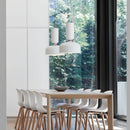 Danish Art Wrought Iron Pendant Light in Black or White