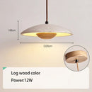 GobekUsa Cream Stone Wood Chandelier: Danish Style Bedroom Pendant Lamp for Natural Atmosphere