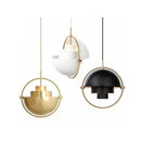 Danish Iron And Glass Pendant Light in Gold or Chrome