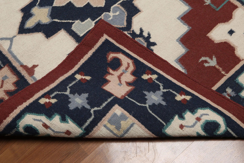 4' x 6' Hand knotted Traditional Dhurry Flatweave 100% wool area rug Ivory