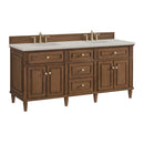 James Martin Lorelai 72" Double Bathroom Vanity, Mid-Century Walnut