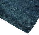 Dark Blue Hand-Knotted Solid Area Rug 2x3 - Silk Bamboo Blend
