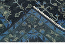 Dark Blue and Beige 5.6x8.6 Hand Knotted Traditional Oushak wool area rug by The Rug Decor