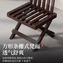 GobekUsa Bamboo Low Stool with Backrest - Portable Household Folding Mazza Chair
