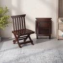 GobekUsa Bamboo Low Stool with Backrest - Portable Household Folding Mazza Chair