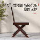 GobekUsa Bamboo Low Stool with Backrest - Portable Household Folding Mazza Chair