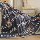 GobekUsa Cartoon Print Flannel Sofa Cover – Lightweight Plush Blanket for Adults