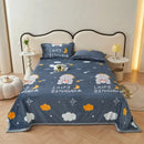 GobekUsa Cartoon Print Flannel Sofa Cover – Lightweight Plush Blanket for Adults