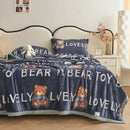 GobekUsa Cartoon Print Flannel Sofa Cover – Lightweight Plush Blanket for Adults