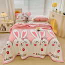 GobekUsa Cartoon Print Flannel Sofa Cover – Lightweight Plush Blanket for Adults