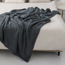 GobekUsa Cozy Double Layer Dark Gray Fishbone Knit Blanket - Versatile Autumn Winter Sofa Cover