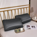 Dark gray imitation silk elastic band pillowcase set bedroom bedding by Decorbites