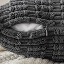 Dark gray ribbed corduroy pillow cover living room cushion case by Decorbites