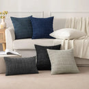 Dark gray ribbed corduroy pillow cover living room cushion case by Decorbites