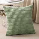 Dark gray ribbed corduroy pillow cover living room cushion case by Decorbites