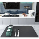 Dark gray silicone decorbites coffee mat absorbent kitchen drying mat by Decorbites