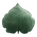 Dark green 3d leaf throw pillow bedroom soft plush cushion by Decorbites