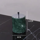 GobekUsa Dark Green Marble Bathroom Set - Nordic Light Luxury Tray Toothbrush Holder Soap Dispenser Kit