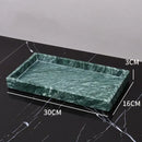 GobekUsa Dark Green Marble Bathroom Set - Nordic Light Luxury Tray Toothbrush Holder Soap Dispenser Kit