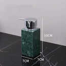 GobekUsa Dark Green Marble Bathroom Set - Nordic Light Luxury Tray Toothbrush Holder Soap Dispenser Kit
