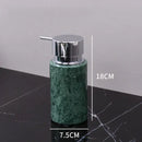 GobekUsa Dark Green Marble Bathroom Set - Nordic Light Luxury Tray Toothbrush Holder Soap Dispenser Kit