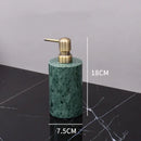 GobekUsa Dark Green Marble Bathroom Set - Nordic Light Luxury Tray Toothbrush Holder Soap Dispenser Kit