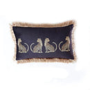 Dark green velvet leopard cheetah print cushion cover living room by Decorbites