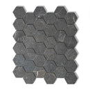 Dark Matte Hexagon 2 Porcelain Mosaics 12x12