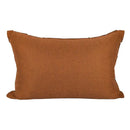 GobekUsa Dark Orange Geometric Petals Leather Patched Lumbar Pillow Cover Luxury Case