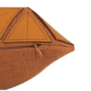 GobekUsa Dark Orange Geometric Petals Leather Patched Lumbar Pillow Cover Luxury Case