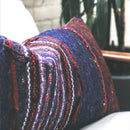 Purple Textured & Leather Throw Pillow