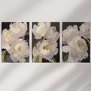 Moody Pink and White Peonies Art. Floral Set of 3 Prints by Wall Art Set