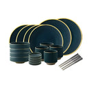 GobekUsa Ceramic Western Dinnerware Set - Eco-Friendly Porcelain Plates, Bowls, and Cutlery