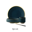 GobekUsa Ceramic Western Dinnerware Set - Eco-Friendly Porcelain Plates, Bowls, and Cutlery