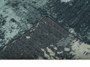 Dark Teal, Gray and Silver Modern Abstract Hand Knotted 5x8 wool Area Rug