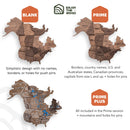 3D Wooden World Map Dark Walnut by Enjoy The Wood