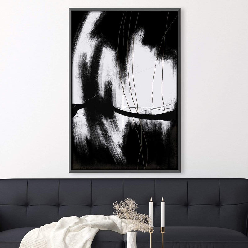 Dark White Abstract Canvas