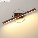 GobekUsa Dark Wood Nordic Linear Wall Sconce Bathroom LED Light with Acrylic Shade