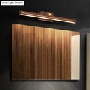 GobekUsa Dark Wood Nordic Linear Wall Sconce Bathroom LED Light with Acrylic Shade