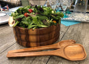 Acacia Wood Salad Bowl with Servers – Handcrafted Large Wooden Serving Bowl