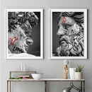 GobekUsa David Graffiti Art Canvas Print for Room Decor