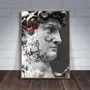 GobekUsa David Graffiti Art Canvas Print for Room Decor
